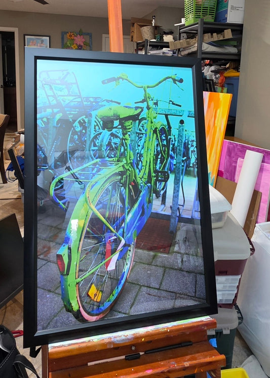 Turquoise, Green bike