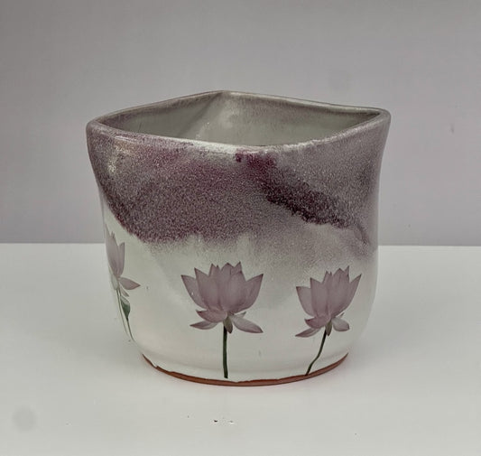 Square Bowl with Lotus Blossoms