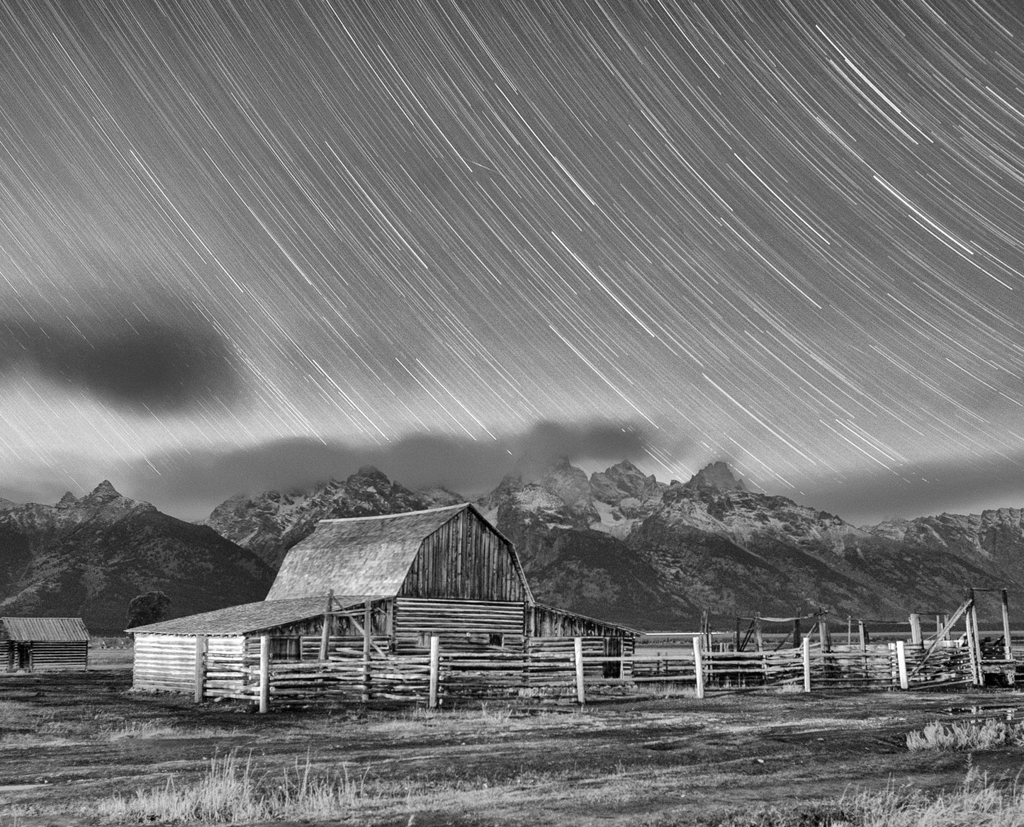 Grand Tetons Barn at Night